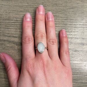 White Druzy Stone Ring